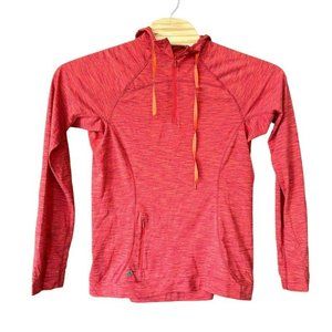 Outdoor Research Orange Space Dye 1/4 Zip Hooded Pullover Sweatshirt‎ Womens L